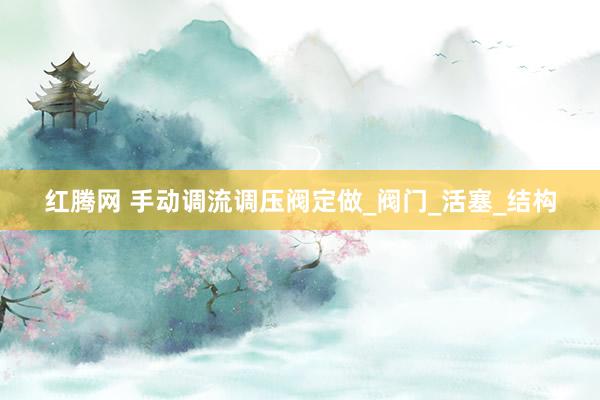 红腾网 手动调流调压阀定做_阀门_活塞_结构